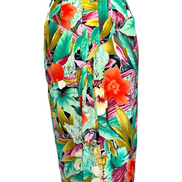 Vintage Karen Alexander Multicolored Belted Ruched Floral Print Dress Size 6 - Picture 3 of 10